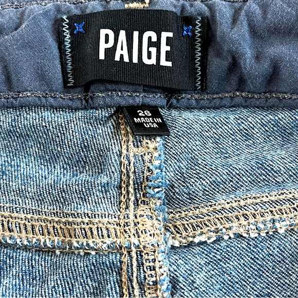 Paige Women’s Bridgett Destructed Strait Leg Jeans Size 26 Stretch Sculpting - Picture 2 of 14